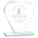7" Cut Diamond Jade Glass Award