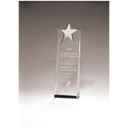 2 3/4" x 9" Crystal Trophy with Silver Star, Prism-3ffect