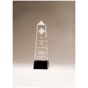 2 7/8" x 9 3/4" Crystal Obelisk with Prism-Effect Top and Black Base