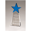 Blue Crystal Star on Clear 4 1/8" x 9 1/8" Crystal Base