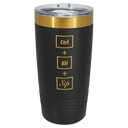 Polar Camel 20 oz. Black/Bright Gold ION-Plated Ringneck Tumbler with Slider Lid