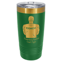 Polar Camel 20 oz. Green/Bright Gold ION-Plated Ringneck Tumbler with Slider Lid