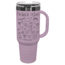 Moody Lilac Ghost Black Polar Camel 40 oz. Travel Mug with Handle & Straw