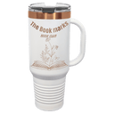 White/Rose Gold Polar Camel 40 oz. Travel Mug with Handle & Straw