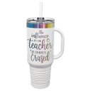 White Polar Camel 40 oz./Prism Travel Mug with Handle & Straw
