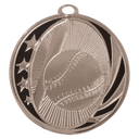 Bright Silver 2" Baseball/Softball Laserable MidNite Star Medal