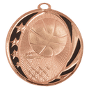 Bright Bronze 2" Basketball Laserable MidNite Star Medal