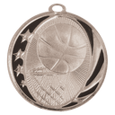 Bright Silver 2" Basketball Laserable MidNite Star Medal
