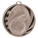 Bright Silver 2" Cheer Laserable MidNite Star Medal