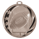 Bright Silver 2" Football Laserable MidNite Star Medal