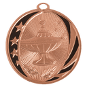 Bright Bronze 2" Lamp of Knowledge Laserable MidNite Star Medal