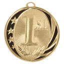 2" Bright Gold 1st Place Laserable MidNite Star Medal