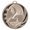 2" Bright Silver 2nd Place Laserable MidNite Star Medal