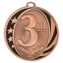 2" Bright Bronze 3rd Place Laserable MidNite Star Medal