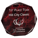 Red 5" Marble Octagon Acrylic Award