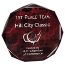 Red 6" Marble Octagon Acrylic Award