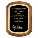 7" x 8" American Walnut Plaque with Gold Florentine Border Design LaserFX Plate