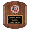 7" x 8" American Walnut Plaque with Gold Border Black Laserable Brass Plate and 2" Insert Holder- Witney Series (2" Inserts Sold Separately)