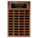 13" x 20"/Plates 7/8" x 2 1/2" American Walnut 40 Plate Perpetual Plaque with Black Brass Plates