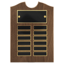 9" x 12" American Walnut Roster Plaque w/ 12 Plates