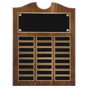 11" x 15" American Walnut Roster Plaque w/ 24 Plates