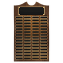 14" x 25" American Walnut Roster Plaque w/ 60 Plates