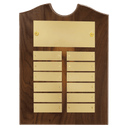 9" x 12"/Plates 7/8" x 2 3/4" American Walnut 12 Plate Perpetual Plaque with Brushed Brass Plates