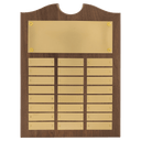 11" x 15"/Plates 7/8" x 2 3/4" American Walnut 24 Plate Perpetual Plaque with Brushed Brass Plates
