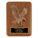 9" x 12" Solid American Walnut Plaque with Finely Detailed Eagle Relief Casting and Black Laserable Brass Plate