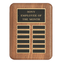 11" x 15" /Plates 7/8" x 2 3/4" American Walnut 24 Plate Perpetual Plaque with Black Brass Header Plate