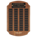 12" x 18"/Plates 1" x 2" American Walnut 40 Plate Perpetual Plaque with Black Brass Plates/Gold Trim