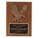 8" x 8" Sculptured Relief Eagle Casting and Laser Engravable Black Plate on an American Walnut Plaque