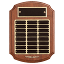 11" x 15" American Walnut 24 Plate Perpetual Plaque with Black Laserable Brass Plates/Gold Trim
