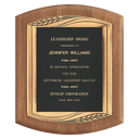 11 1/2" x 14" American Walnut Plaque with Antique Bronze Finish Frame Casting and Black Laserable Brass Personalization Plate