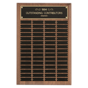 9" x 12"/Plates 1" x 3 1/4" American Walnut 12 Plate Perpetual Plaque with Black Brass Plates