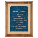 11" x 14" Airflyte Walnut Frame with Brushed Gold Metal Background and Sapphire Marble LaserFX Plate