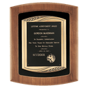 Walnut Frame with Black Velour Background and Back Laser Engravable Plate in an Antique Bronze 14" x 17" American Finished Frame Casting