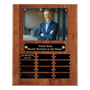 10 1/2" x 13" American Walnut 12 Plate Photo Plaque w/Black Brass Plates-Holds 5" x 7" Photo