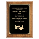 Walnut Plaque with Gold Border Laserable Black Brass 9" x 12" Coventry Series American Plate