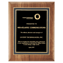 Walnut Plaque with Black/Gold Florentine Border Textured Black 2 9" x 12" American LaserFX Plate