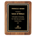 Walnut Plaque with Black/Gold Florentine Border Textured Black 8" x 10 1/2" American LaserFX Plate