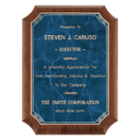 Walnut Plaque with Gold 2 9" x 12" American Border Sapphire Marble LaserFX Plate