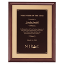 Cherry Finish Plaque with Black Laserable Brass Plate on a Gold 11" x 14" Hand Rubbed Embossed Back Plate