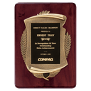 11" x 15" Rosewood Piano Finish Plaque w/Antique Bronze Scroll Frame and Black Brass Plate