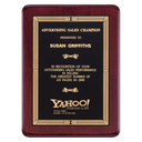 Rosewood Piano Finish Plaque with Gold Border Black Laserable Brass 2 9" x 12" Airflyte Premium Plate