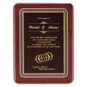Rosewood Piano Finish Plaque with Black/Gold 9" x 12" Florentine Design LaserFX Plate