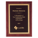 Rosewood Piano Finish Plaque with Gold Border FLorentine Border Black 7" x 9" Airflyte Premium LaserFX Plate