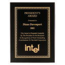 Black Piano Finish Plaque wtih Gold Florentine Border Laserable Black Brass 7" x 9" Airflyte Premium PLate