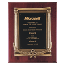 Rosewood Piano Finish Plaque, Antique Bronze Frame Casting, Black Brass 10 1/2" x 13" Plate