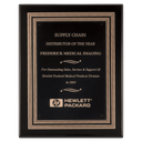 Black Piano Finish Plaque w/Black/Gold Embossed Back Plate & Black Brass 11" x 14" Plate